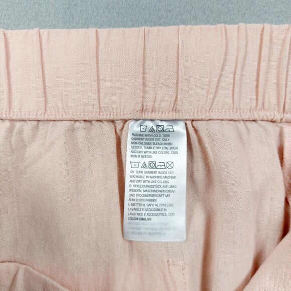 Denim & Co Naturals Pants Womens Sz LP Crop Linen Blend Wide Leg Petites Beach - Picture 10 of 12